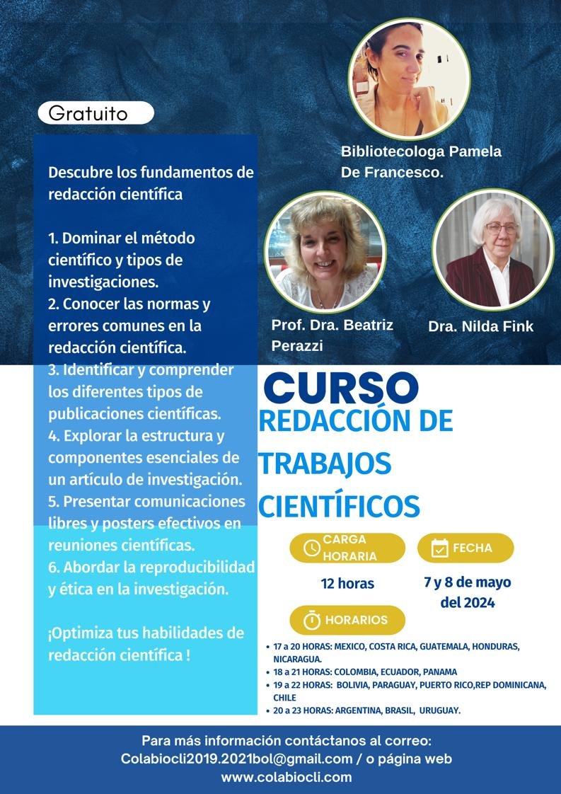 CURSO REDACCION DE TRABAJOS CIENTÍFICOS